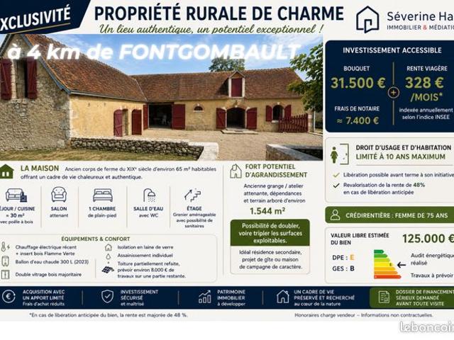 Propriété rurale de charme – fort potentiel d’évolution – à 4 km de fontgombault