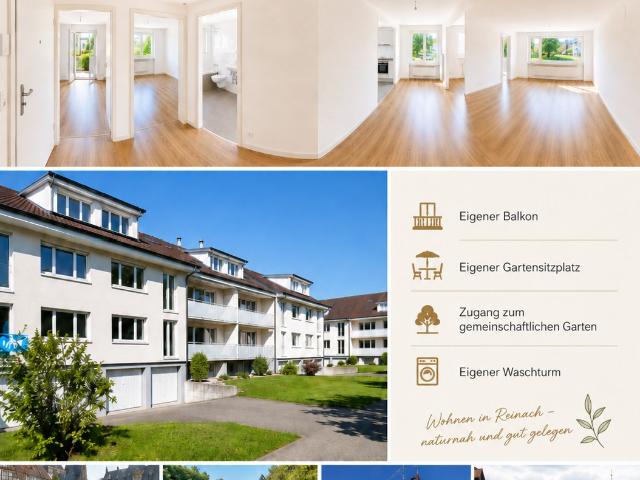 Prachtvolle 3 Zimmer Gartenwohnung im Herzen von Reinach BL