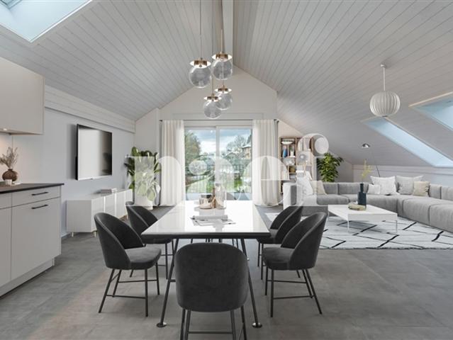 Prächtige 4,5 Zimmer Wohnung auf dem Dachboden mit Loggia zum Verkauf in St Aubin