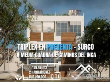 PREVENTA DE DEPARTAMENTO TRIPLEX EN SURCO