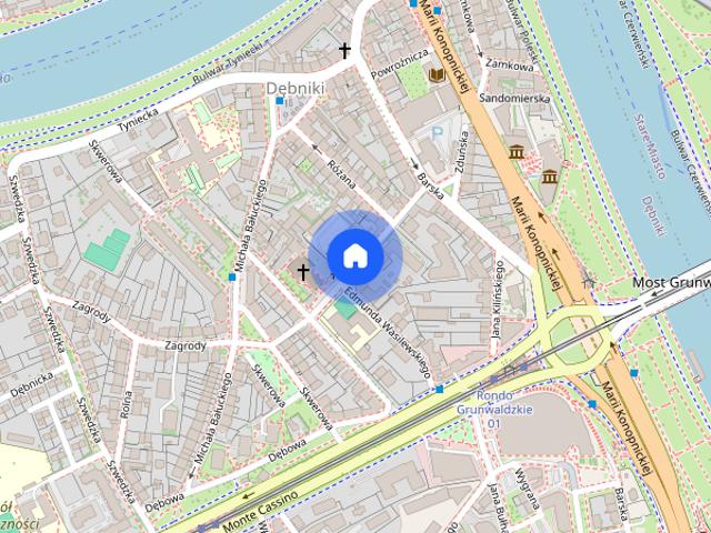 Prezentuje do wynajęcia 3 pokojowe mieszkanie tuż przy Wiśle