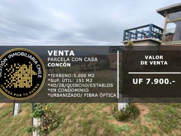 PRECIOSA PARCELA CON CASA 4D2B, QUINCHO Y JARDINES, CONCON