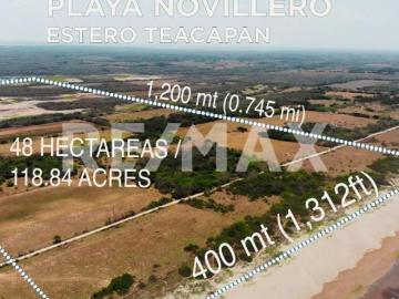 PREDIO 48 HAS Proyecto Turístico Hotelera o Residencial en Playa Novillero, Nayarit 400 mt. X 1,200