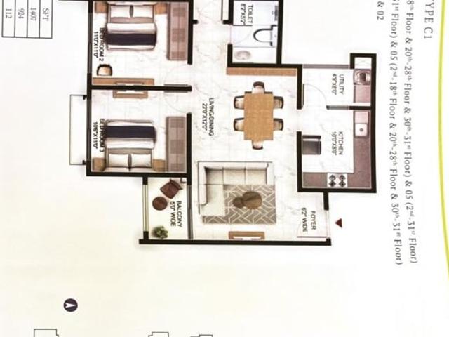 Prestige Lavender Fields 3 Bedroom 1407 Sq. Ft. Apartment in Varthur Bangalore Listing ID: #10403