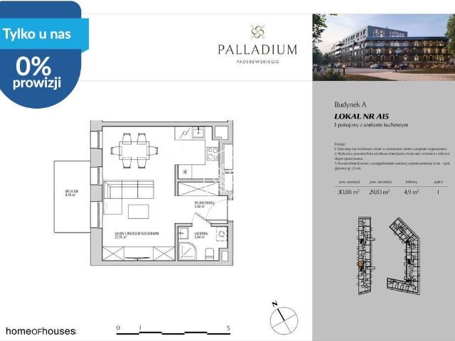 Przestronne 1 pokój na sprzedaż w Bielawach, 29,83 m²