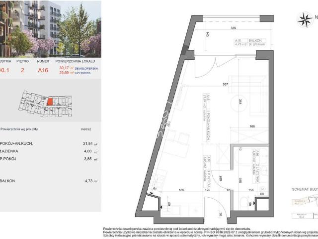 Nowoczesna kawalerka 29,69 m² z balkonem i prywatną siłownią
