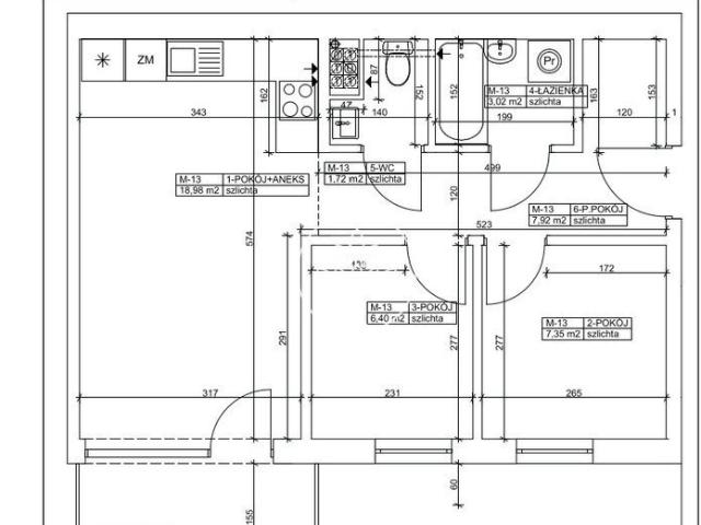 Przestronne 2 pokojowe mieszkanie 45,39 m2 w Fordonie