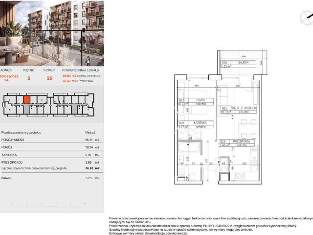 Przestronne 2 pokojowe mieszkanie w Bielawach, 36,42 m2