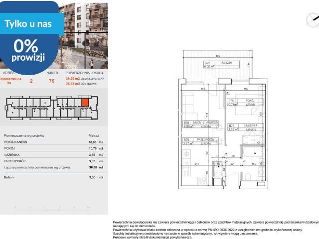 Przestronne 2 pokojowe mieszkanie w Bielawach, 37 m2