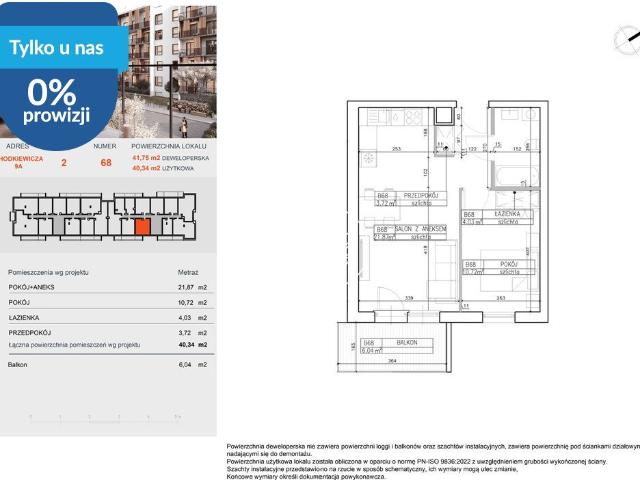 Przestronne 2 pokojowe mieszkanie w Bielawach, 40,34 m2