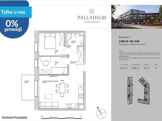 Do sprzedania przestronne 3 pokojowe mieszkanie 48,68 m² w Bielawach
