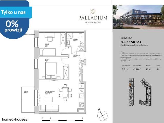 Na sprzedaż przestronne 3 pokojowe mieszkanie 49,54 m² w Bielawach