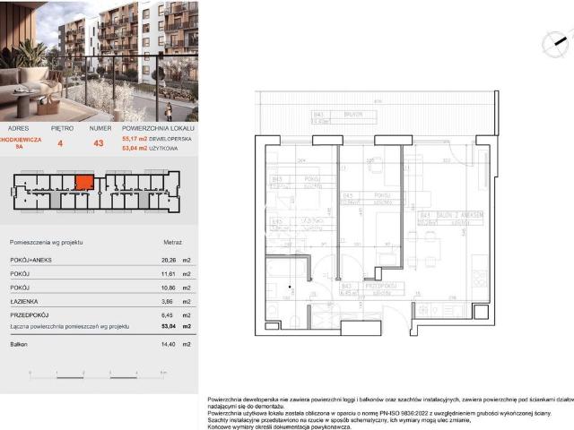 Przestronne 3 pokojowe mieszkanie w Bielawach, 53 m2