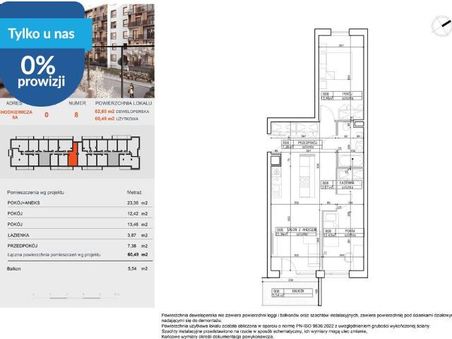 Zapraszam do obejrzenia 3 pokojowego mieszkania 60,49 m² w Bielawach