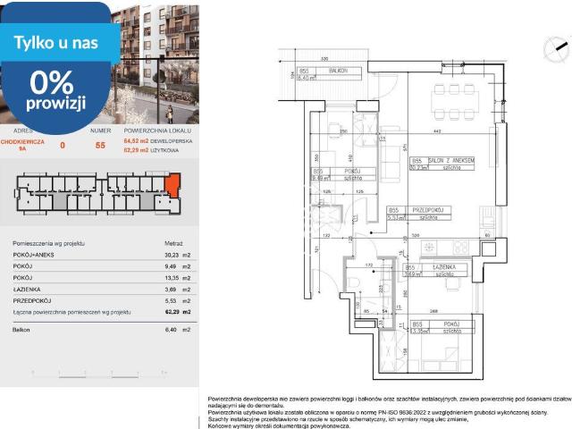 Przestronne 3 pokojowe mieszkanie w Bielawach, 62,38 m2