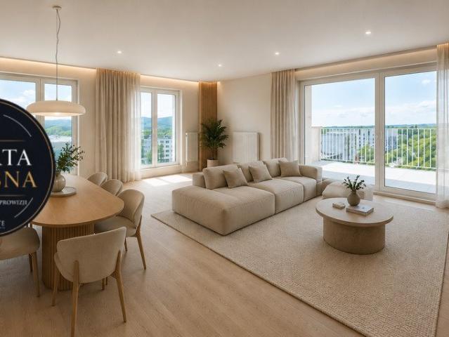 Przestronny 4 pokojowy apartament z tarasem i balkonem