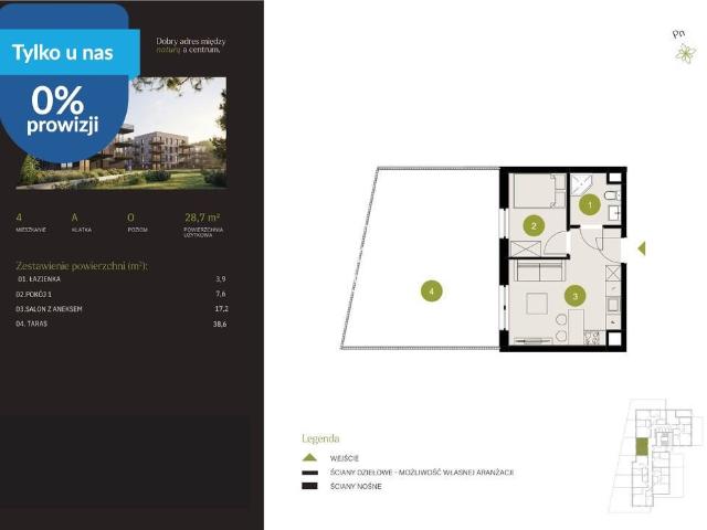 Przestronny taras 38,6 m² w nowoczesnym mieszkaniu Bydgoszcz