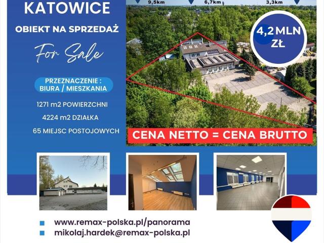 Przestronny obiekt biurowy 1271 m² z balkonem i parkingiem