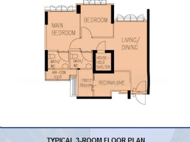 Punggol Drive Punggol, HDB 3 Rooms