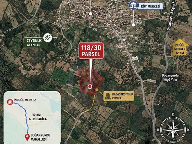 PUSULADAN İNEGÖL DOĞANYURDUN DA SATILIK BAHÇE