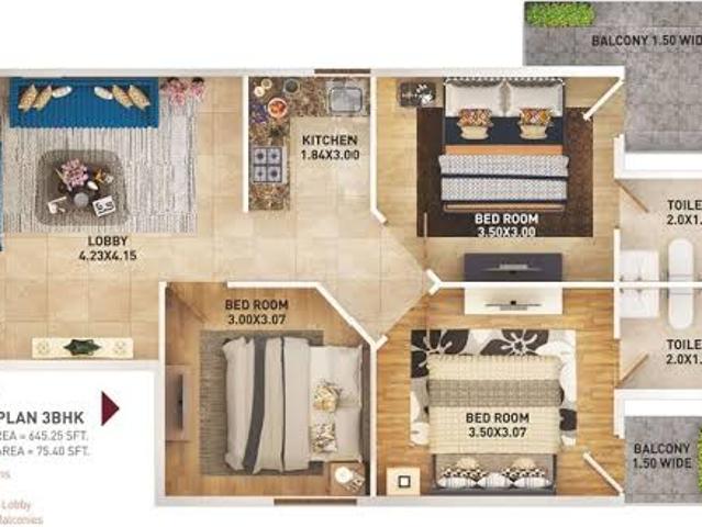 Pyramid Urban Homes 2 3 Bedroom 700 Sq. Ft. Apartment in Sector 86 Gurgaon Listing ID: #9913