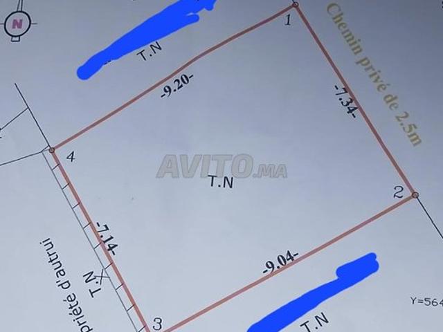 Terrain de 68m dans la zone de Charaka – Tanger