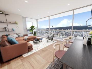 QANVAS 243 A: Suite en venta con terraza, en exclusivo edificio en el sector de La Carolina, Quito