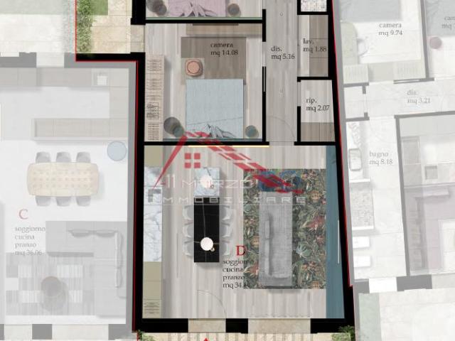 Quadrilocale con giardino a Cascina