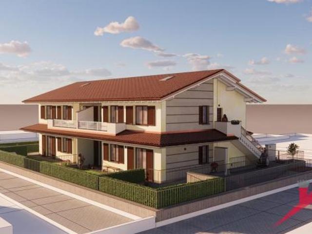 Quadrilocale al primo piano con Balconi e Giardino di Nuova Costruzione Bonate Sopra