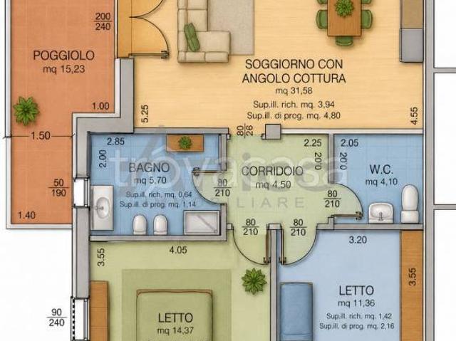 Quadrilocale in vendita a Rovigo via Vincenzo Giudice, ro