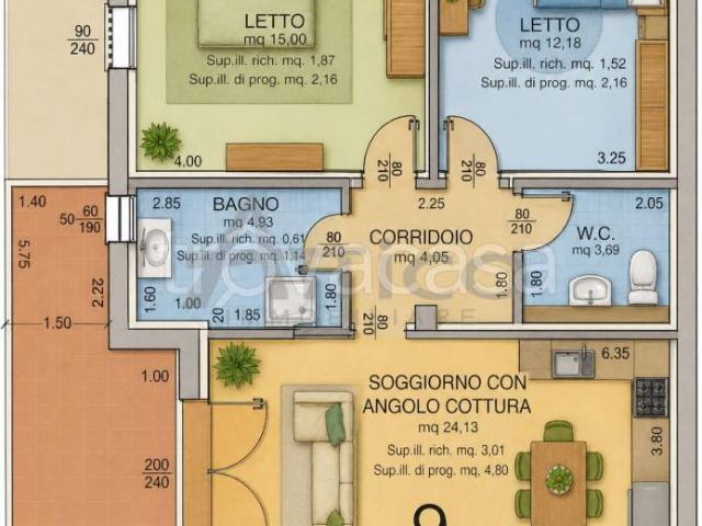 Quadrilocale in vendita a Rovigo via Vincenzo Giudice, ro