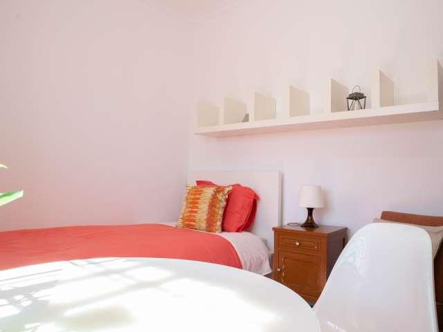 Quarto confortável para alugar em casa com 12 quartos, Parede