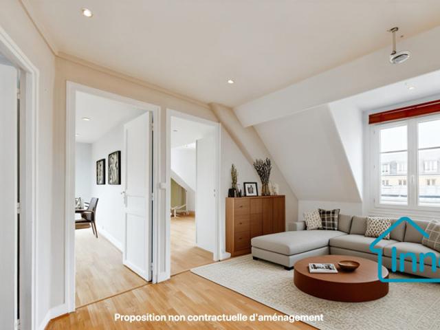Quartier des Près au dernier étage 3 pièces 56m2 carrez 67m2