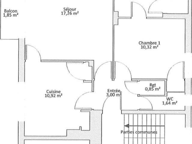 QUARTIER MONTRAPON à Besançon Appartement T2 avec CAVE + parki