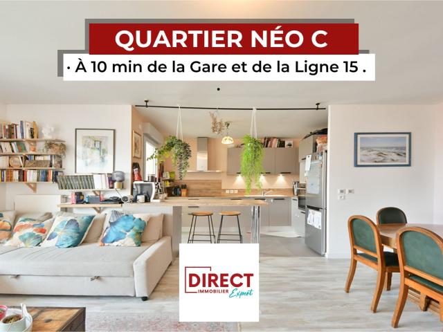 QUARTIER NEO C APP TRAVERSANT 4P 85m2 + 2 BALCONS + PARKING