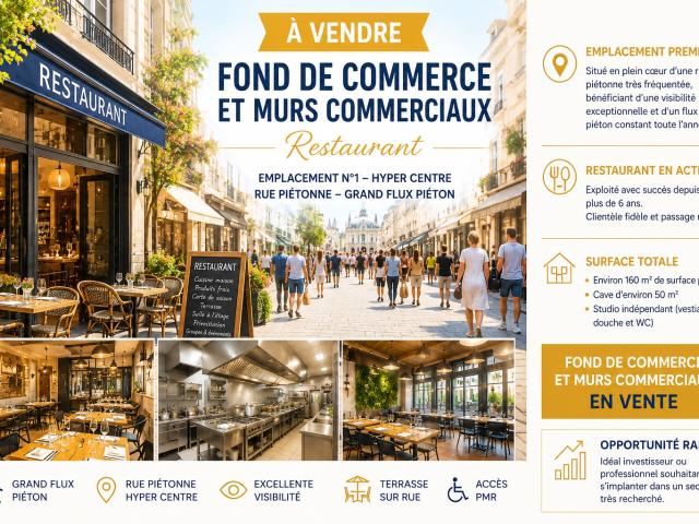 QUI VEUT REPRENDRE UNE BELLE ADRESSE ?