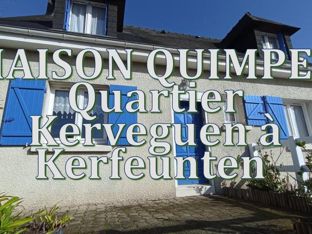 Quimper: Rue Alain Barbe Torte Charmante néo bretonne T6 avec jardin et sous sol complet
