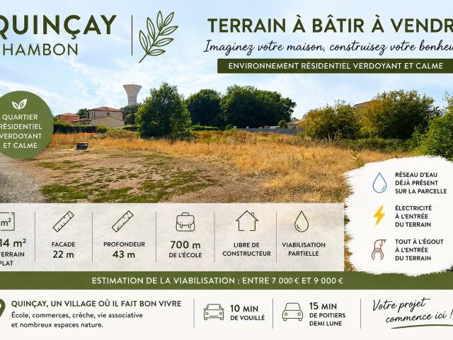 Quinçay Vente Terrain 86