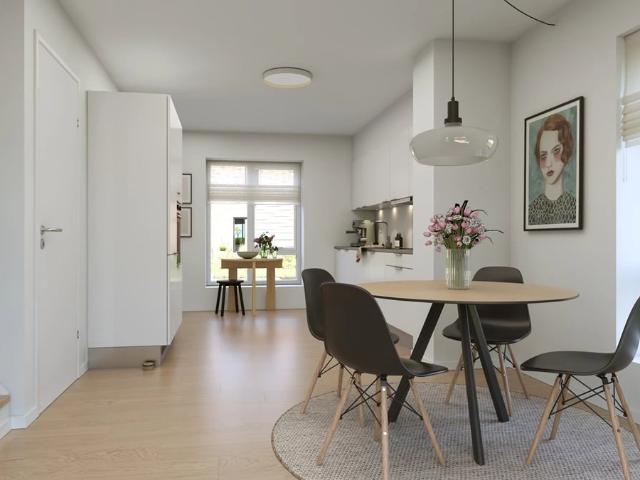 Rækkehus med terrasse, skur og 3 værelser