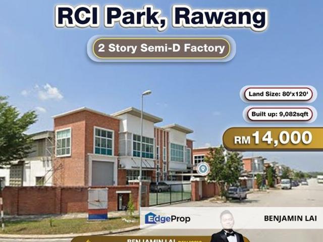 RCI Park, Rawang 2 Story Semi D Factory For Rent