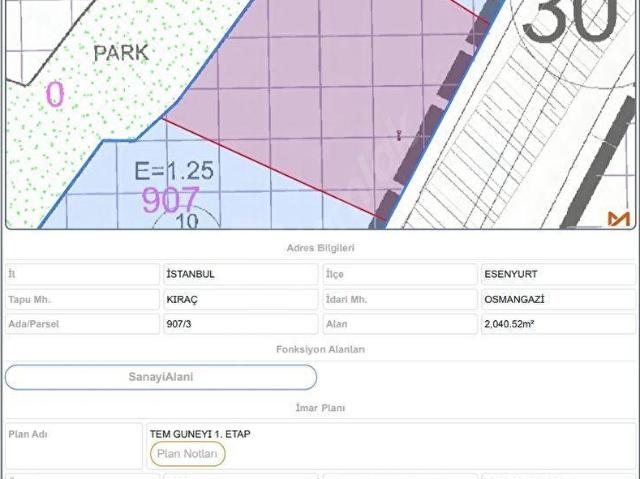 RAMAZAN AKBULUT KIRAÇ K. AYAZMA CADDESİNDE 2040M2 SANAYİ ARSASI
