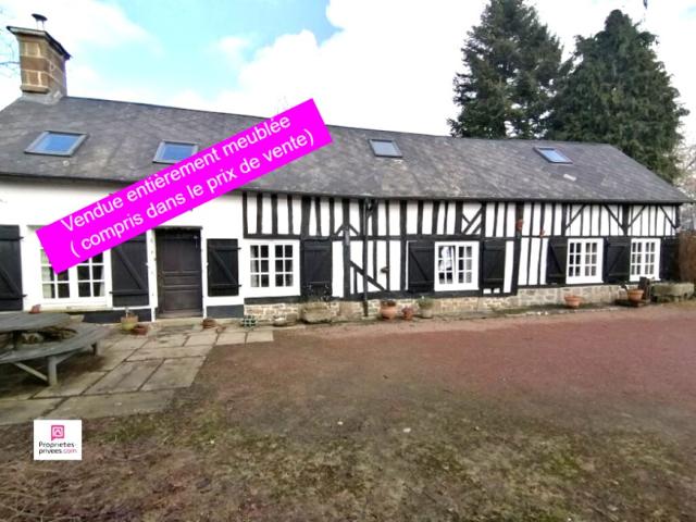 RANES 61 Longère Normande à colombages vendue entièrement meublée et équipée, 135 m2 environ, 6 pièces, 3 possible 4 chambres, PRIX 241 500, honoraires 5% inclus à la charge de l'acquéreur soit 230 000 hors honoraires