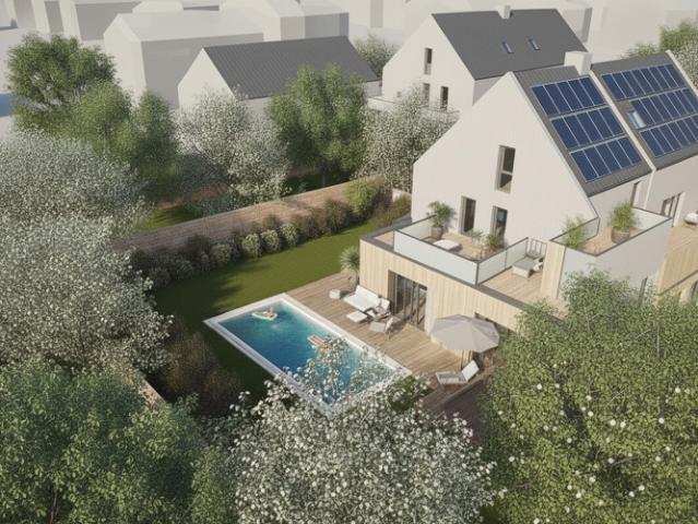 RARE Maison NEUVE avec PISCINE + TERRASSES + JARDIN proche commodités