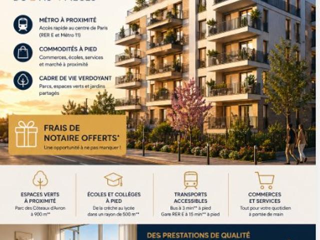 RARE A ROSNY ENTRE METRO ET PARC ! 3PIECES PLEIN SUD 3 pièces, 65 m²