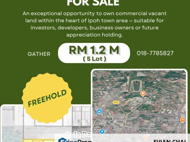 RARE FREEHOLD COMMERCIAL LAND IPOH TOWN FOR SALE @Jalan Datoh, Ipoh