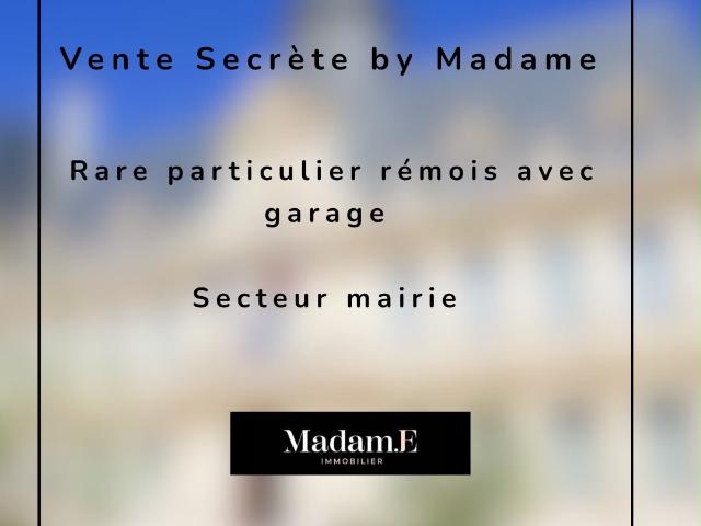 Rare Particulier Rémois avec garage / Secteur Mairie