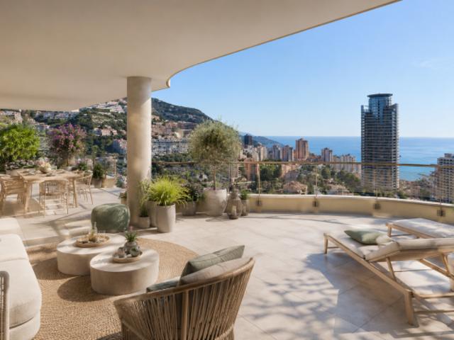 RARE SPLENDIDE T5 EN DERNIER ETAGE VUE MER AVEC 60M² DE TERRASSE PROCHE MONACO