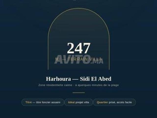 Rare Terrain Villa 247 m2 à Harhoura