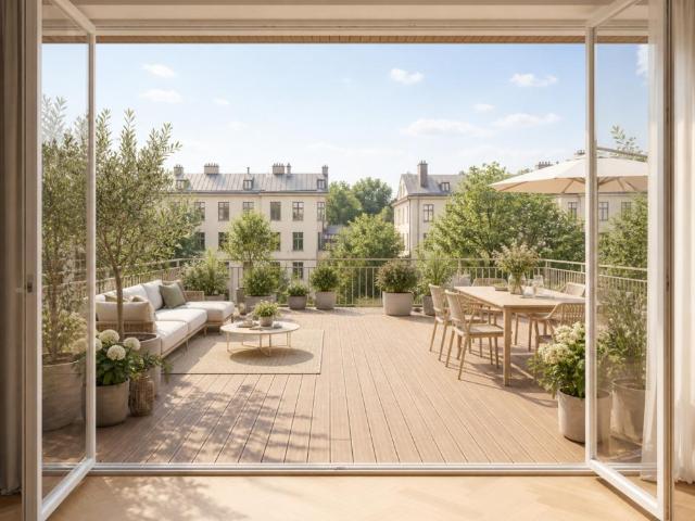 RARE ! 2 pièces dernier étage Exposition Est Terrasse 40m2 Parking