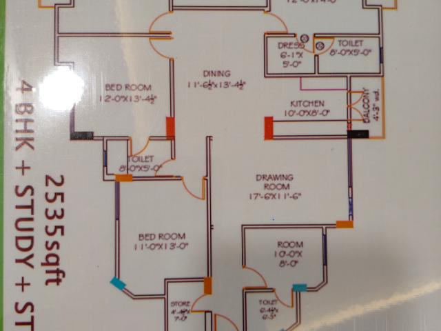 Ratan Galaxy 4 Bedroom 2366 Sq. Ft. Apartment in Lalbagh Lucknow Listing ID: #9072